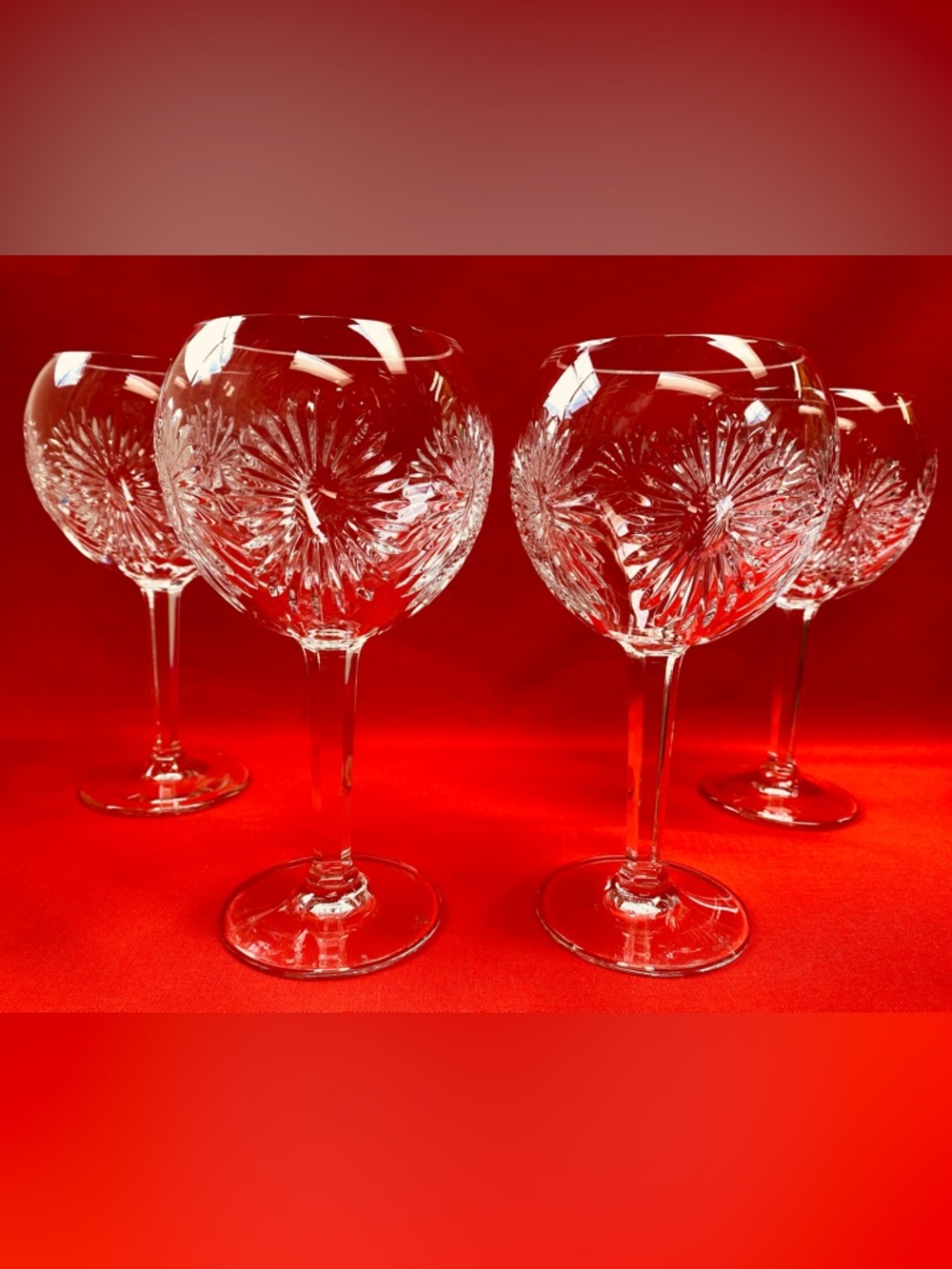 Waterford Crystal Goblets, Set of 4 Millennium Collection Health Vintage Glasses